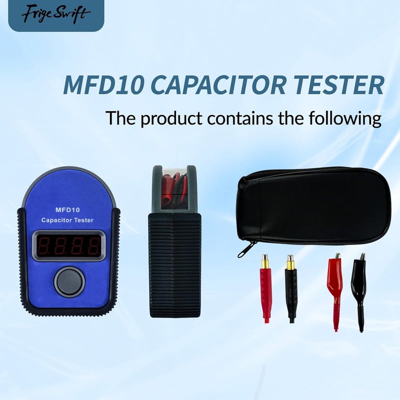 FRIGESWIFT MFD10 Digital Capacitor Tester with LED Display - Measuring Range 0.01 to 10000mF, 5% Accuracy - Image 3
